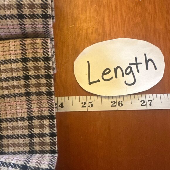 Pleated Brown Plaid Midi Skirt With Gold Chain Accent By Apparelel L - Picture 6 of 6